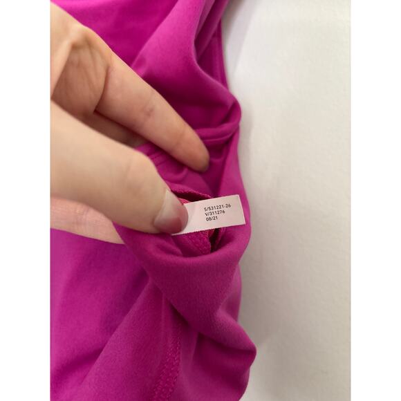 Athleta Conscious Crop Top Powervita D-DD Womens XL Fuchsia Pink Racerback Bra - Picture 4 of 4